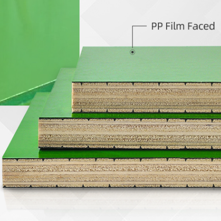 LIONLIN CUSTOMIZED GREEN PLASTIC PP FACED PLYWOOD