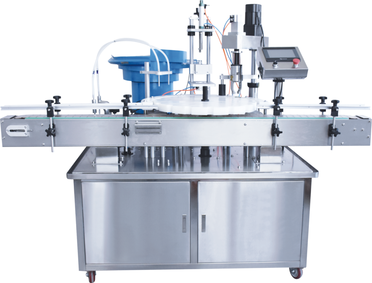 Fully Automatic Turntable Filling Machine with Cap Drop and Cap Screw Integration